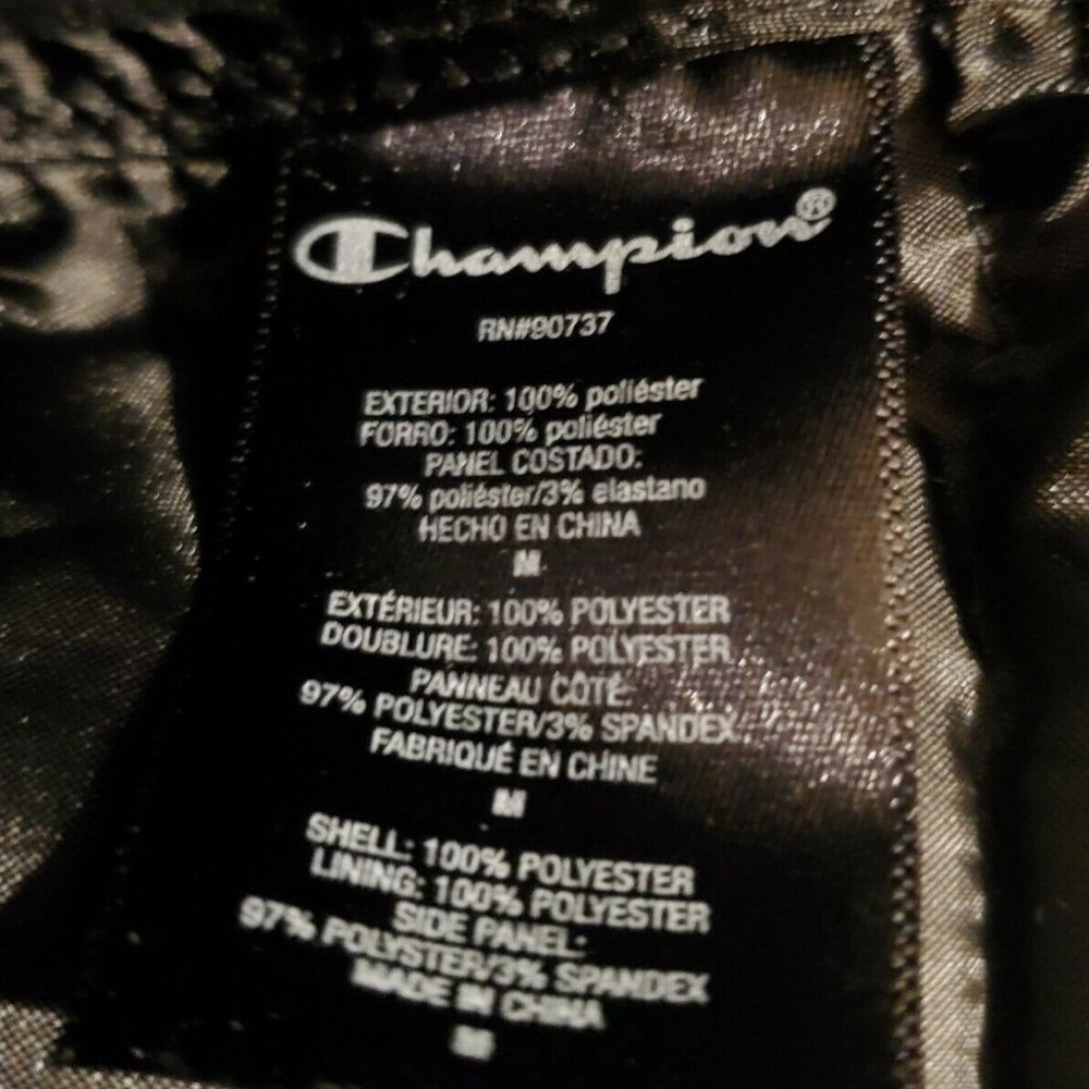 Champion Authentic Hoodie Puffy Black Jacket - Picture 7 of 8